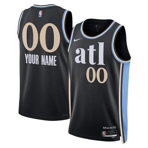 Nike Atlanta Hawks 2023 City Edition Swingman Custom Jersey - Black