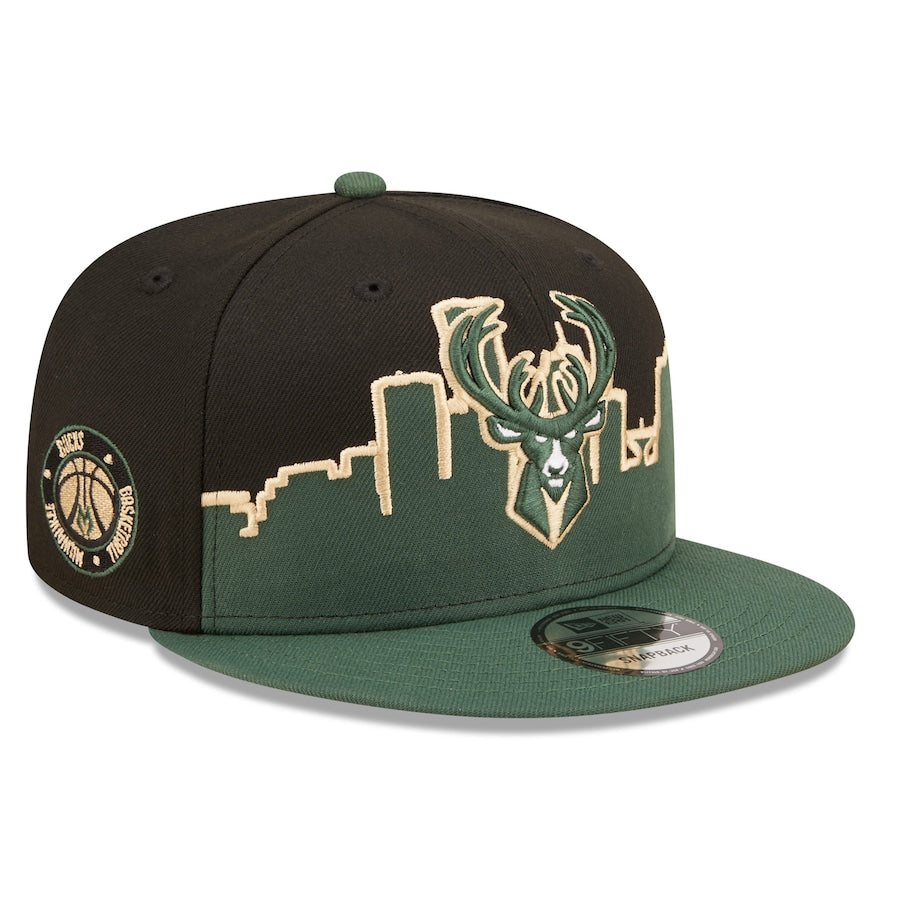 New Era Milwaukee Bucks 2022 Tip-Off 9FIFTY Snapback Hat - Hunter Green/Black
