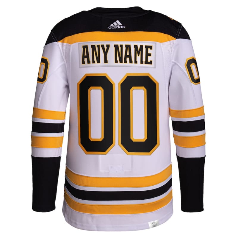 Boston Bruins adidas Away Authentic Custom Jersey - White |