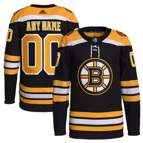 Boston Bruins adidas Home Authentic Custom Jersey - Black |