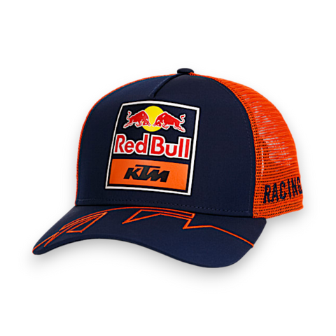 New Era Red Bull MotoGP KTM Racing Team Snapback Trucker Hat - Navy Orange
