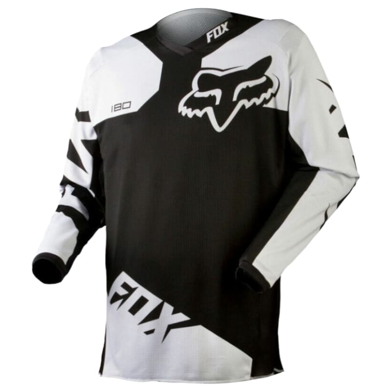 FOX 180 RACE Motocross Jersey - Black White | FOX