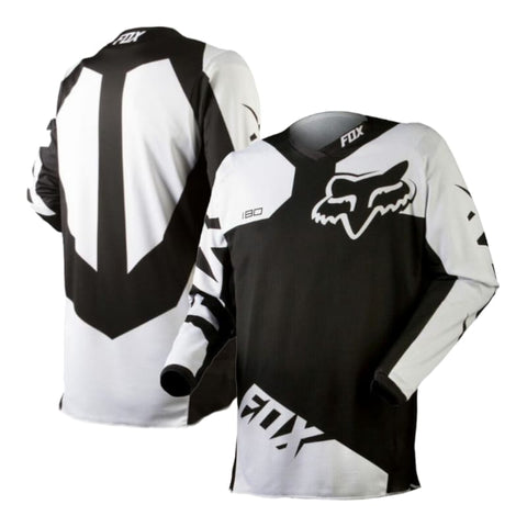 FOX 180 RACE Motocross Jersey - Black White | FOX