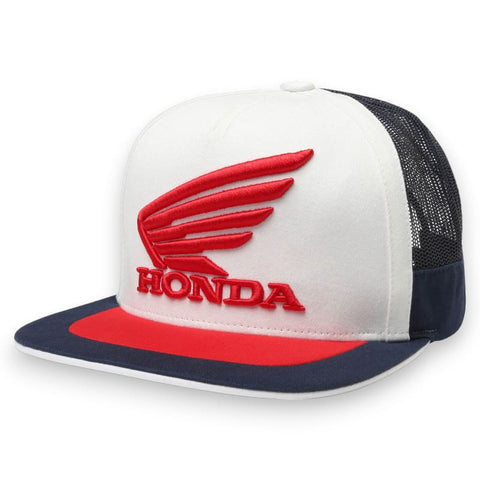 Fox HRC Honda Racing Trucker Snapback Hat - White Navy | Fox