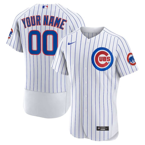 Men’s Chicago Cubs Nike White Home Authentic Custom Jersey |
