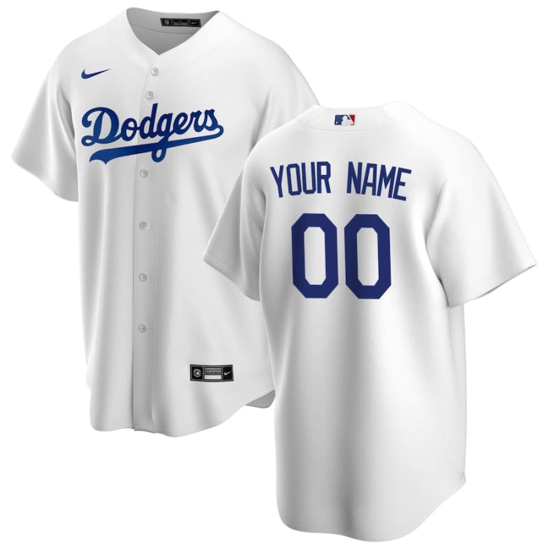 Men’s Los Angeles Dodgers Nike White Home Replica Custom
