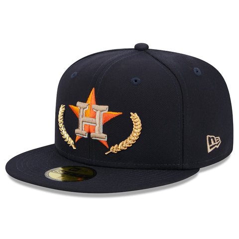 New Era Houston Astros Gold Leaf 59FIFTY Fitted Hat - Navy