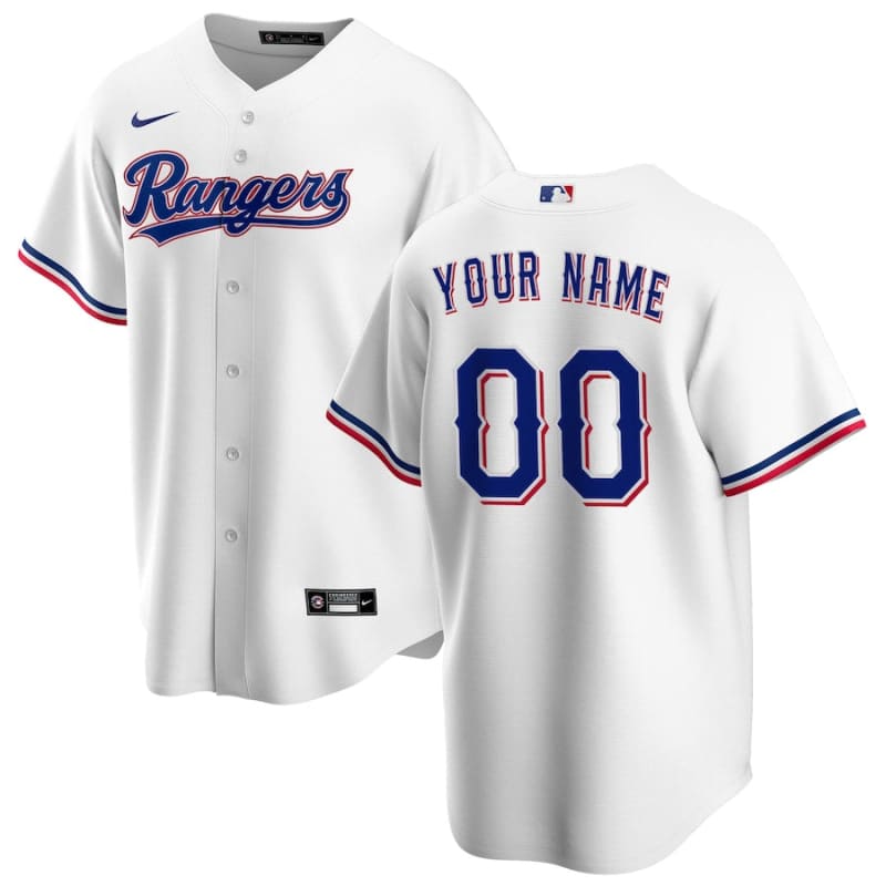 Men’s Texas Rangers Nike White Home Replica Custom Jersey |
