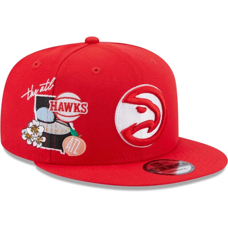 New Era Atlanta Hawks Icon 9FIFTY Snapback Hat - Red | New