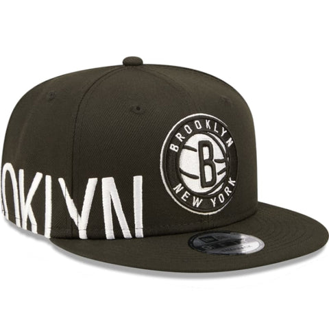 New Era Brooklyn Nets Side Split Snapback Hat - Black | New