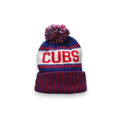 New Era Chicago Cubs beanie with pom - Royal Red | New Era