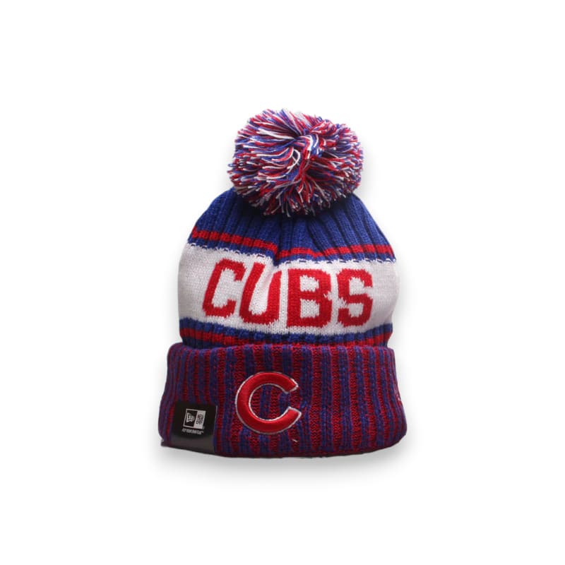 New Era Chicago Cubs beanie with pom - Royal Red | New Era