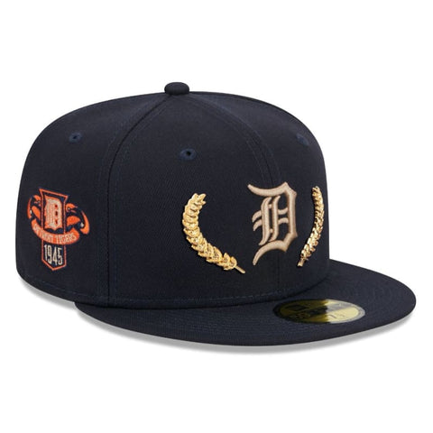 New Era Detroit Tigers Gold Leaf 59FIFTY Fitted Hat - Navy