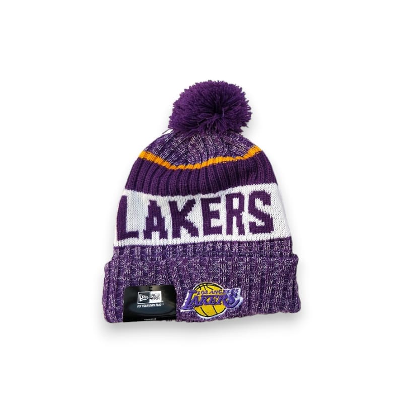 New Era Los Angeles Lakers Sport Cuffed Knit Hat with Pom -