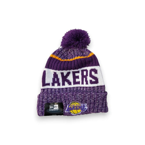 New Era Los Angeles Lakers Sport Cuffed Knit Hat with Pom -