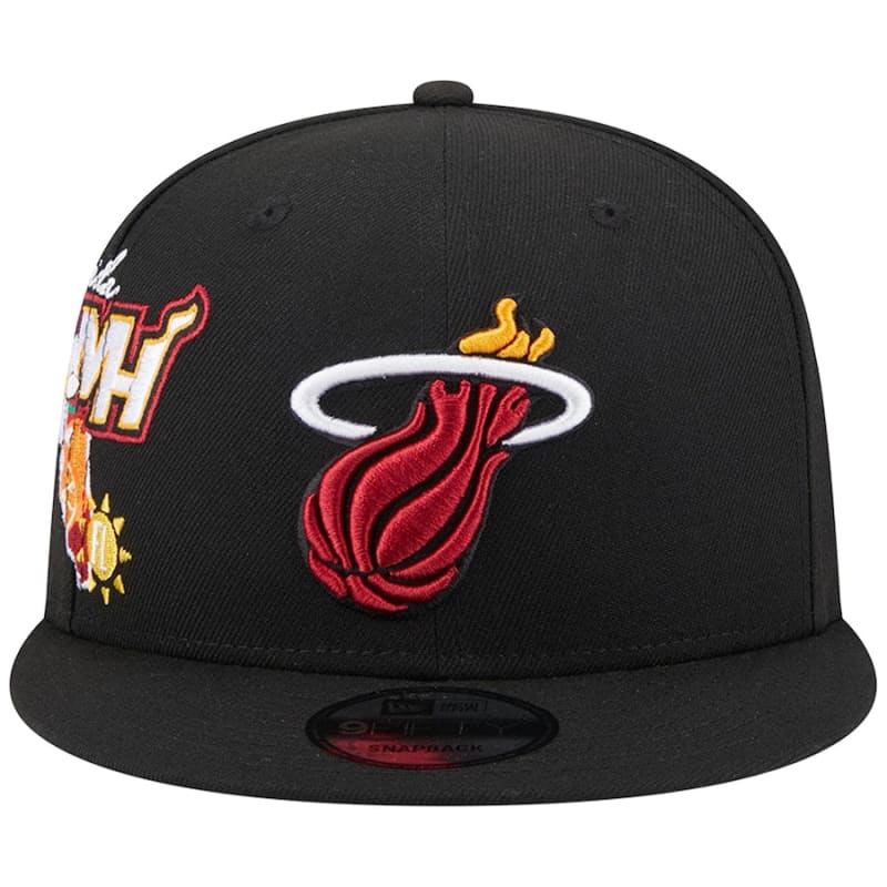 New Era Miami Heat Icon 9FIFTY Snapback Hat - Black | New