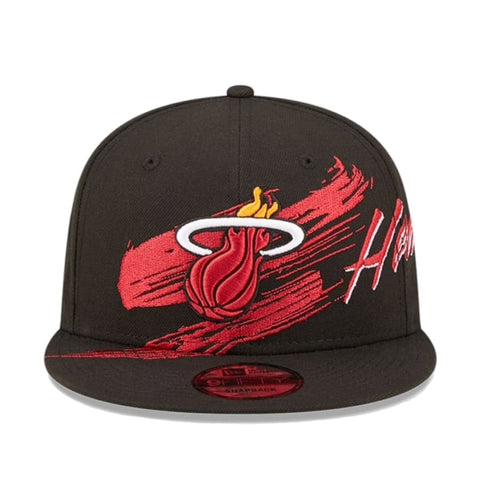 New Era Miami Heat Paintbrush 9FIFTY Snapback Cap - Black |