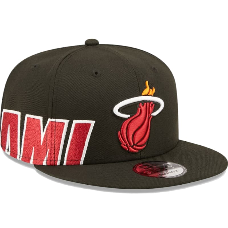 New Era Miami Heat Side Split 9FIFTY Snapback Hat Black |