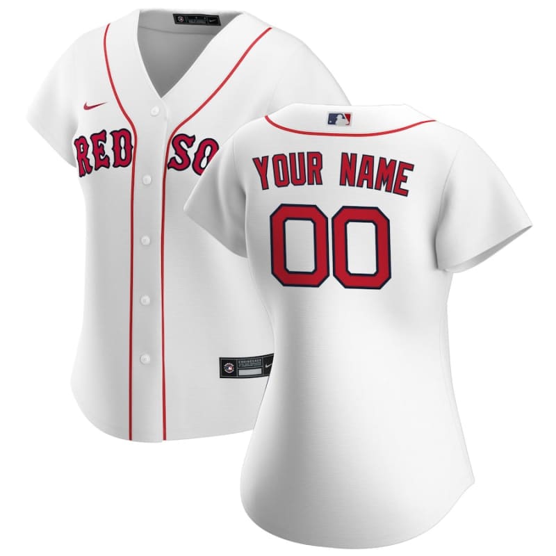 Women’s Boston Red Sox Nike White Home Replica Custom Jersey