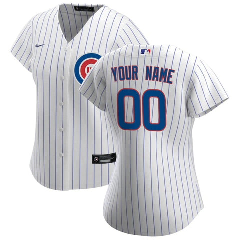 Women’s Chicago Cubs Nike White Home Replica Custom Jersey |