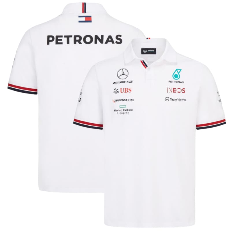 Mercedes AMG Petronas F1 2023 Mens Team Polo - Black/White |