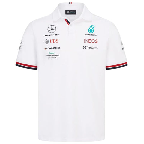 Mercedes AMG Petronas F1 2023 Mens Team Polo - Black/White |