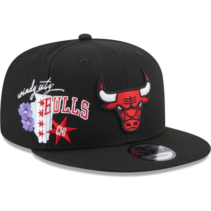 Chicago Bulls New Era Black & White 9FIFTY Snapback Hat