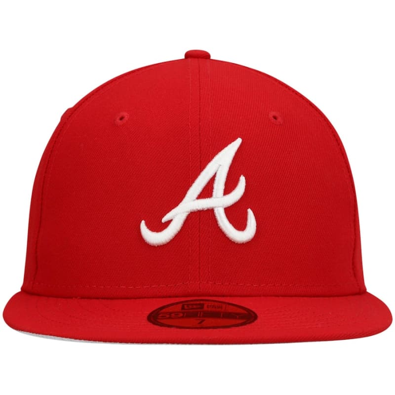 New Era Red Atlanta Braves White Logo 59FIFTY Fitted Hat |
