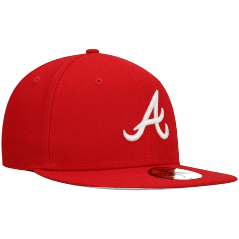 New Era Red Atlanta Braves White Logo 59FIFTY Fitted Hat |