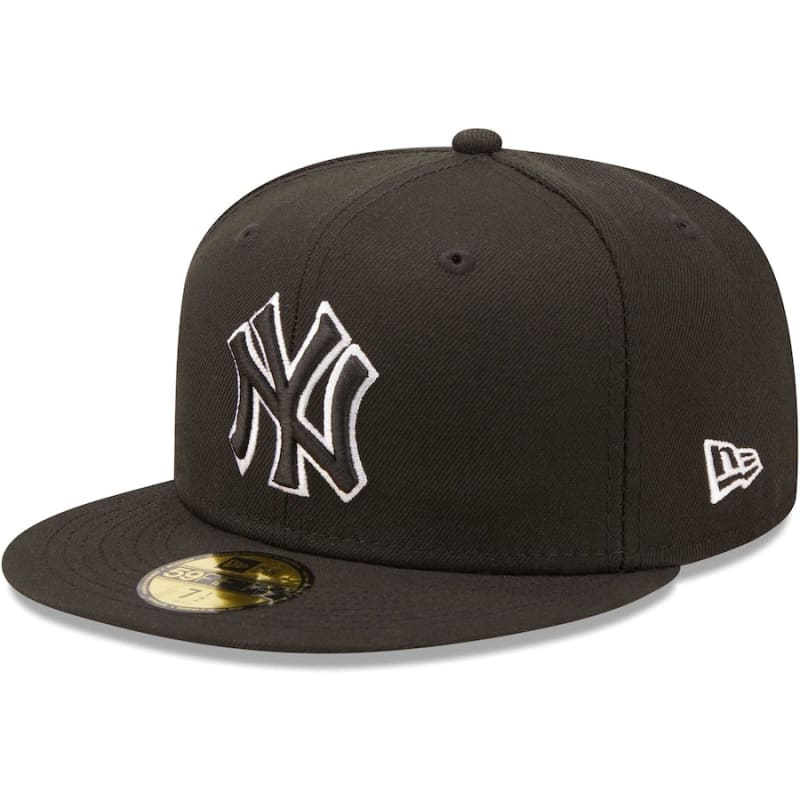 New Era New York Yankees team logo Black outline white